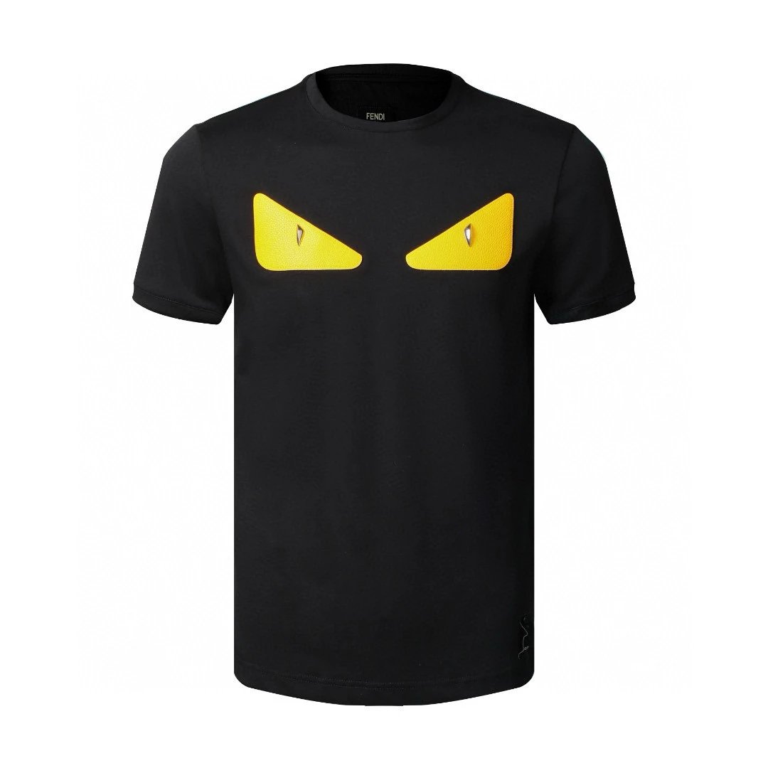 FENDI T-shirt Top Version Small Monster Counter Same Pure Cotton Summer Men and Women Same Fashion Loose All-Matching2024New Short Sleeve T T-shirt