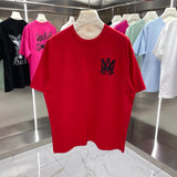 Amiri T-shirt Front and Rear Letter Printing logo round Neck Short Sleeve25ss New pure cotton T Unisex T-Shirt OS Drop Shoulder Loose Fit Base Shirt Top T-Shirt Short Sleeve
