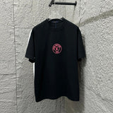 Louis Vuitton LV T-shirt Classic Circle Letter 3D Silicone Round Neck Short Sleeve Pure Cotton T T-shirt ins Unisex Simple Summer New Casual Base Shirt B Home T-shirt