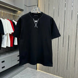 PRADA T-shirt Simple Chest Embroidery logo round Neck Short Sleeve25ss New Pure Cotton Unisex Style T T-shirt OS Loose Fit Base Shirt Top Half Sleeve T-Shirt