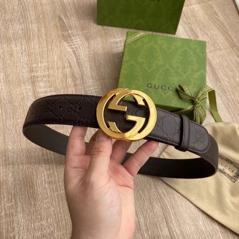 Gucci Belt Belt Classic Double Embossed Men and Women Business Casual Belt Lovers Wild Belt