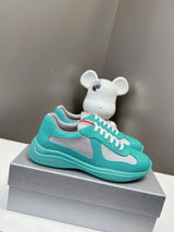 PRADA Shoes 2024New Mesh Stitching Breathable Couple Genuine Leather Sneaker