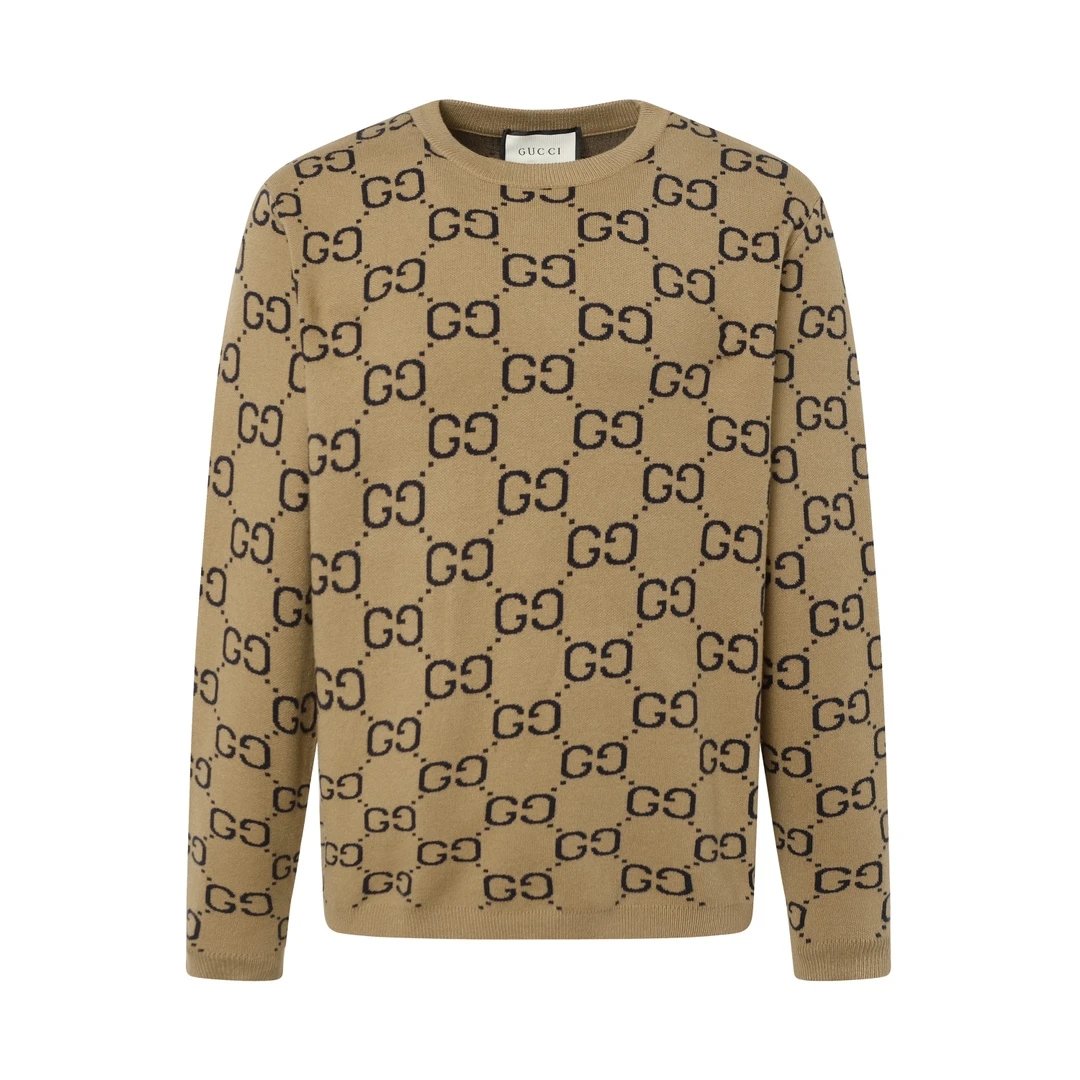 Gucci Sweater Full logo Knitted round Neck Sweater Long Sleeve Thicken Lazy Style OS Loose Fit Unisex Top Jacket Versatile Casual Wearable Inside and Outside