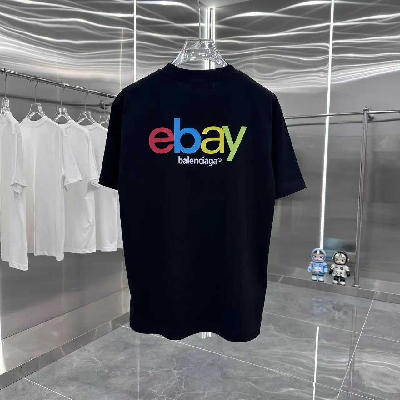 Balenciaga T-shirt Back Colorful Letter Print logo round Neck Short Sleeve25ss New pure cotton T Unisex T-Shirt OS Loose Fit Base Shirt Top Half Sleeve T-Shirt