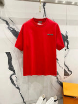 Dior T-shirt Chest Patchwork Letter Embroidery logo round Neck Short Sleeve25ss New Pure Cotton Unisex Style T Casual T-Shirt Base Layer Shirt OS Loose Fit Half Sleeve Top Plus Size