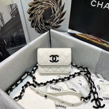 Chanel Women's Bag Top version 【**】l/mini Black and White Panda Large Size Belt Bag Chain Bag Women's Bag Shoulder Messenger Bag