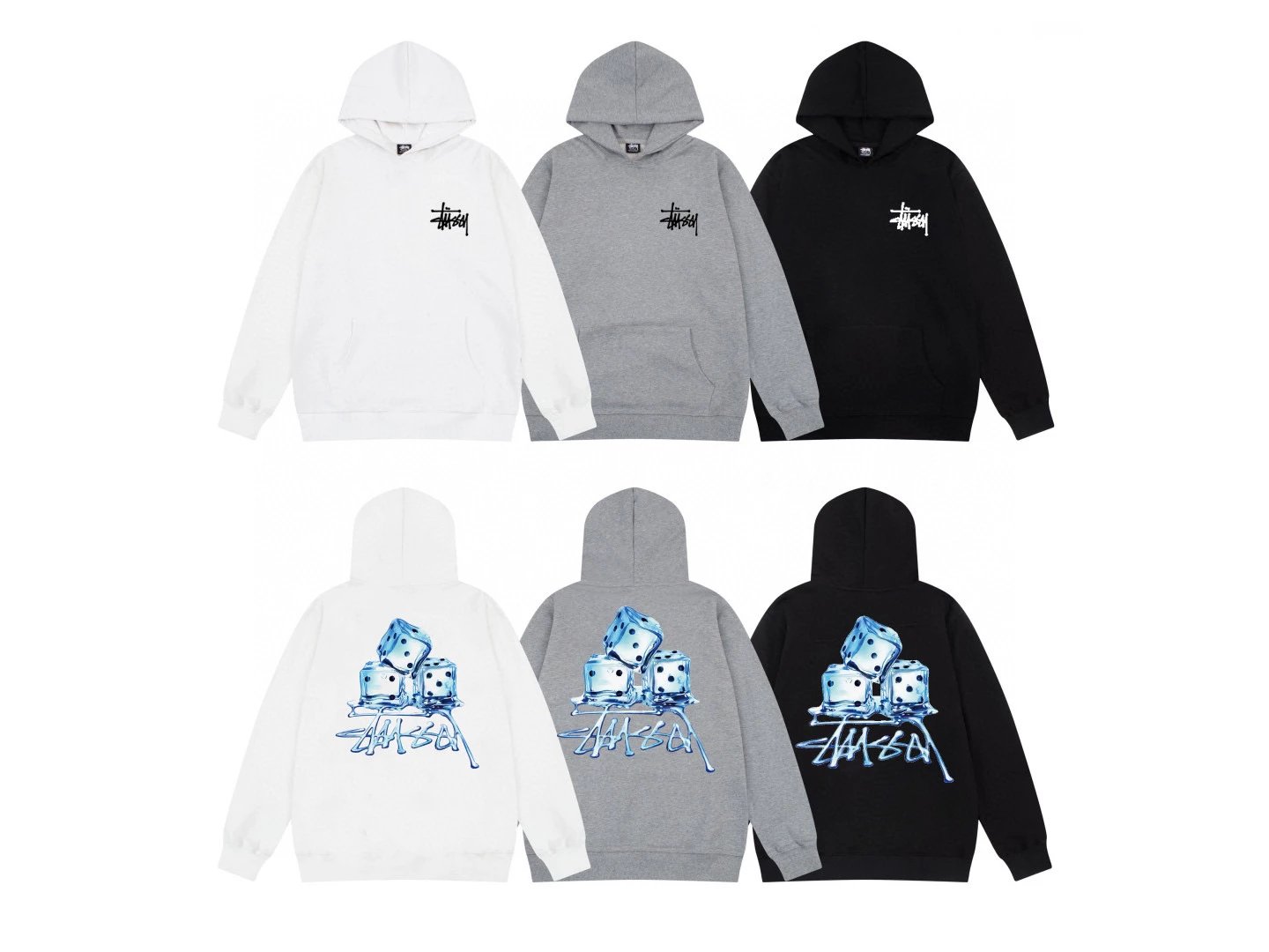 Stussy Hoodie Top Meimei Fashion Brand Classic Basic Style Hoodie World Parade Men's and Women's Couple Hooded Dice Sweater