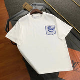 Burberry T-shirt Equestrian Knight Logo Pocket Crew Neck Short Sleeve Pure Cotton T T-shirt ins Unisex Simple Summer New Casual Base Shirt T-Shirt