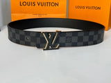 Louis Vuitton LV Belt Top version 【Counter Quality】The Most New Belt4.0cm Men's Belt Metal Buckle Men's Leather Belt with Classic Presbyopic Checkered Belt with Genuine Goods Packaging No Problem in and out of the Counter Versatile Casual Fashion Formal W