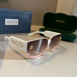 Gucci Sunglasses 3D Large Frame Sunglasses Slimming No Prescription Driving Beach Fishing Unisex Couple Style UV Protection25ss New Sports Casual Versatile