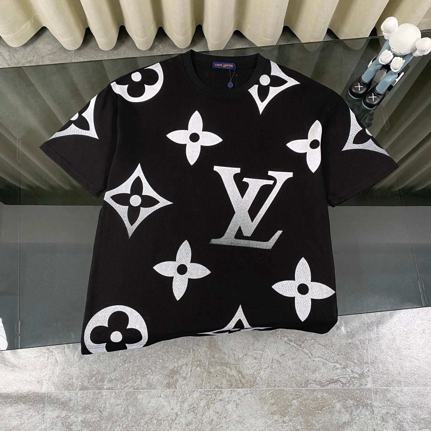 Louis Vuitton LV T-shirt Full Gradient Old Flower Letter Print logo round Neck Short Sleeve25ss New Pure Cotton Unisex Style T T-shirt OS Loose Fit Base Shirt Half Sleeve T-Shirt Top Half Sleeve