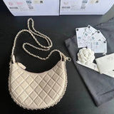 Chanel Women's Bag Top version 【Premium Edition】/23P New Selenodont Bag Moon Bag Hobos Underarm Bag Handbag mini Hula Hoop Bag Small Bag Chain Bag Crossbody Bag Shoulder Bag23P New Women's Bag