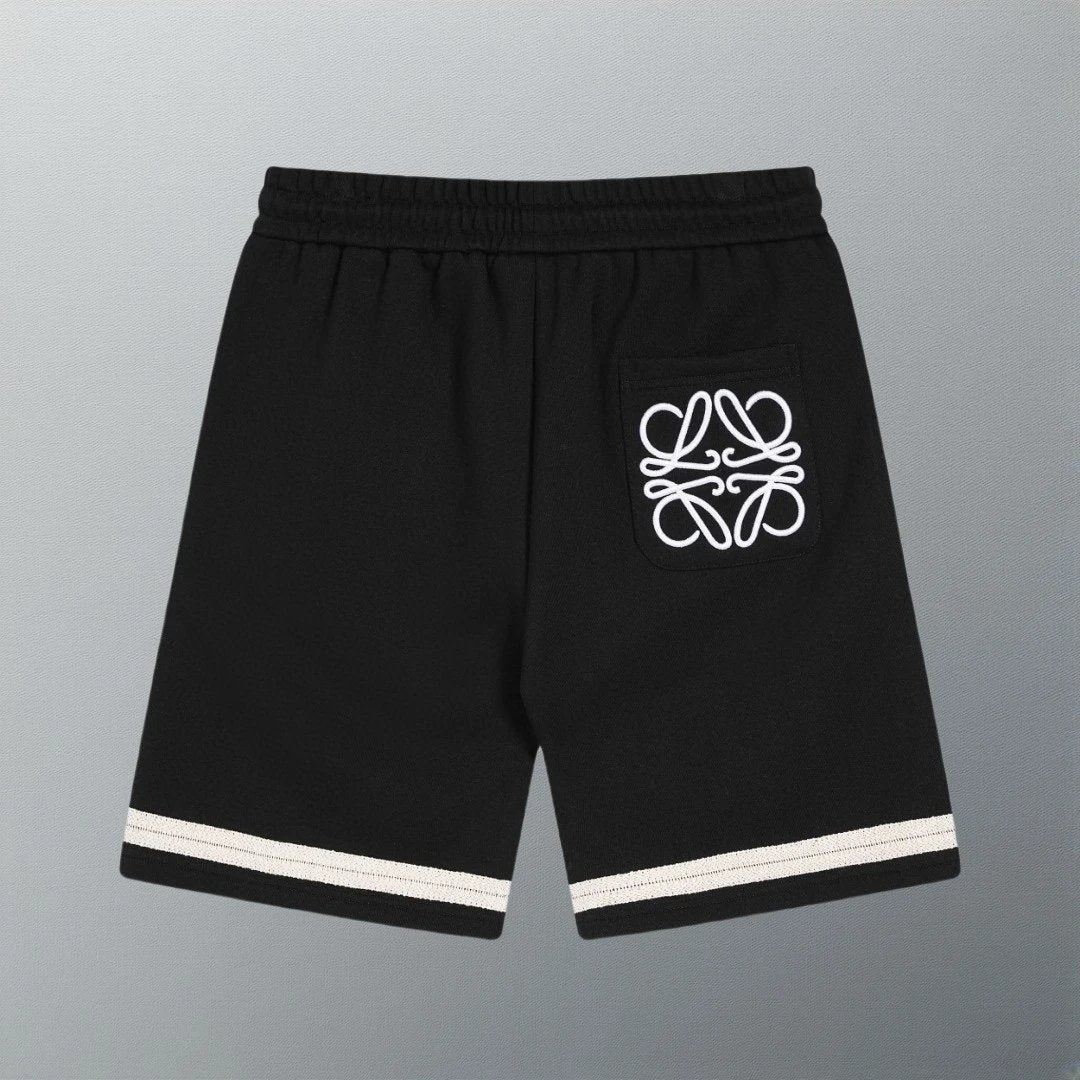 LOEWE Shorts Back Letter Patch Pocket Badge Logo Embroidered Shorts Knee-Length Shorts25ss New Heavy Drawstring American Style Casual Summer Pants5Two-in-One Casual Sweatpants for Men and Women, Pure Cotton Joggers