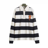 Gucci Hoodie Cat Print Long Sleeve Polo Casual Loose Pullover Base Shirt Unisex Top24ss Autumn and Winter New Products