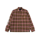 Chrome Hearts Shirt Plaid Silver Embellished Shirt Jacket Cotton Coat Unisex