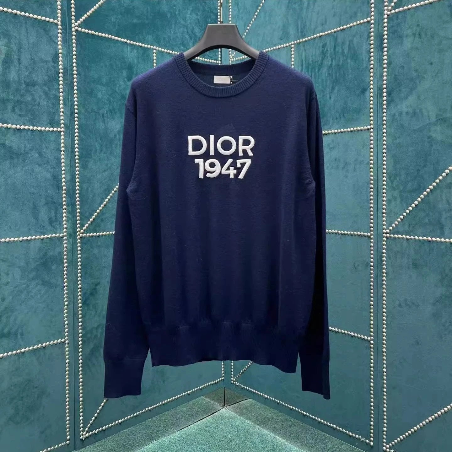 Dior Clothing 24Autumn and Winter New1947Logo Letter Embroidery logo Crew Neck Casual Knitwear Men's Sweater