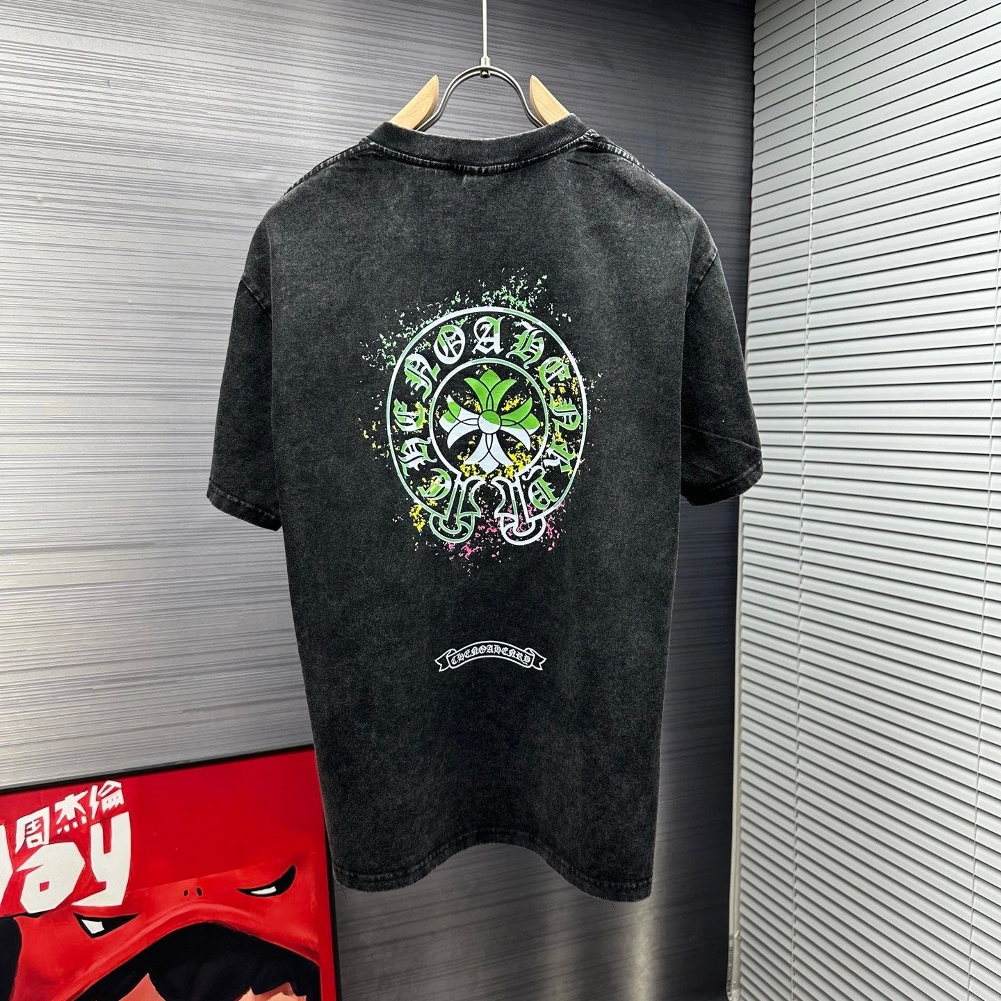 Chrome Hearts T-shirt Front and back horseshoe print logo round Neck Short Sleeve25ss New pure cotton T Unisex T-Shirt OS Drop Shoulder Loose Fit Base Shirt Top T-Shirt Short Sleeve