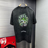 Chrome Hearts T-shirt Front and back horseshoe print logo round Neck Short Sleeve25ss New pure cotton T Unisex T-Shirt OS Drop Shoulder Loose Fit Base Shirt Top T-Shirt Short Sleeve