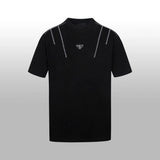 PRADA T-shirt Chest Triangle Mark logo round Neck Short Sleeve25ss New Pure Cotton Unisex Style T Casual T-Shirt Base Layer Shirt OS Loose Fit Half Sleeve Top Plus Size