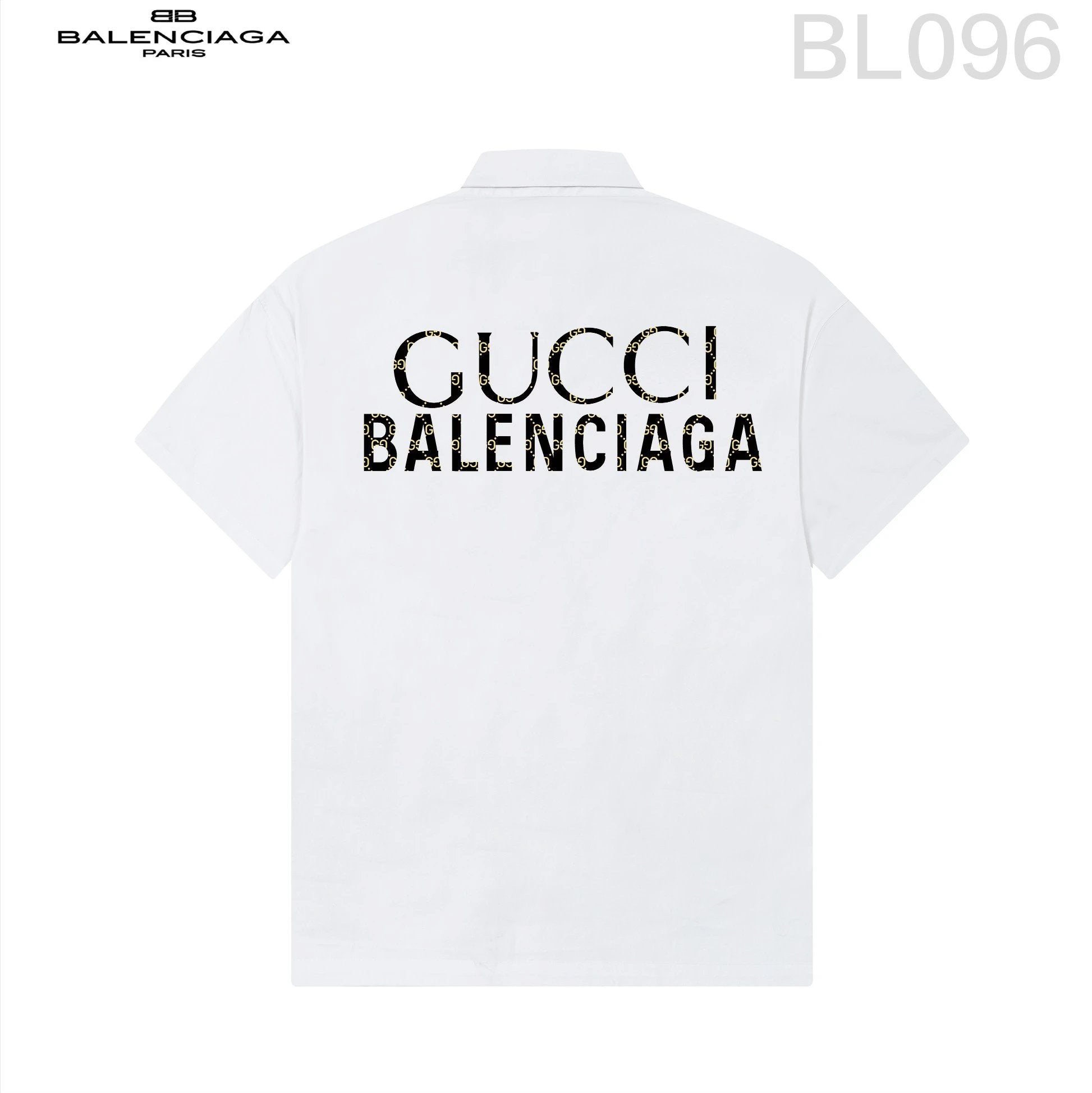 Balenciaga Shirt Classic Logo Printed Turn-down Collar Short Sleeve Shirt Unisex Versatile Business Casual Slim Fit Jacket