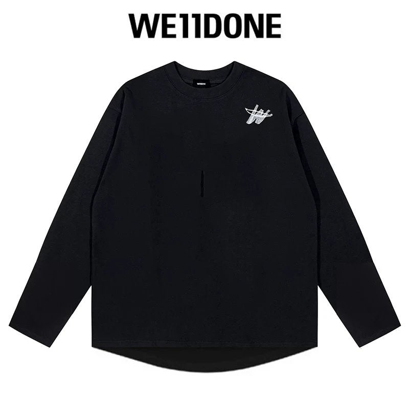 We11done Hoodie Top Version Zhao Lusi Yang Mi Long Sleeve T T-shirt Color Graffiti Letters Gradient Spring and Autumn