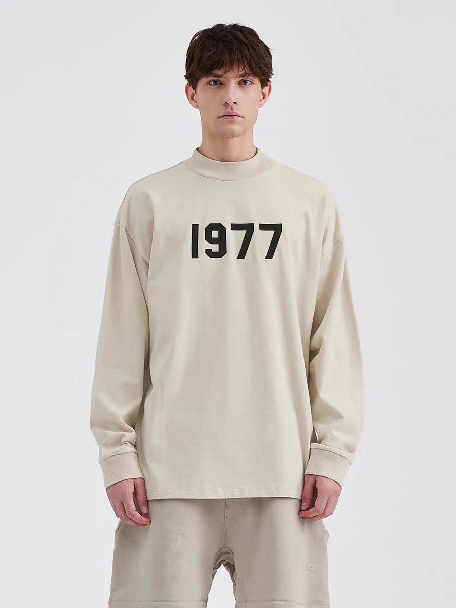 ESSENTIALS Hoodie Top Version1977Counter Same Style Pure Cotton Summer Men's and Women's Same Fashion Loose All-Matching2024New Long Sleeve T T-shirt