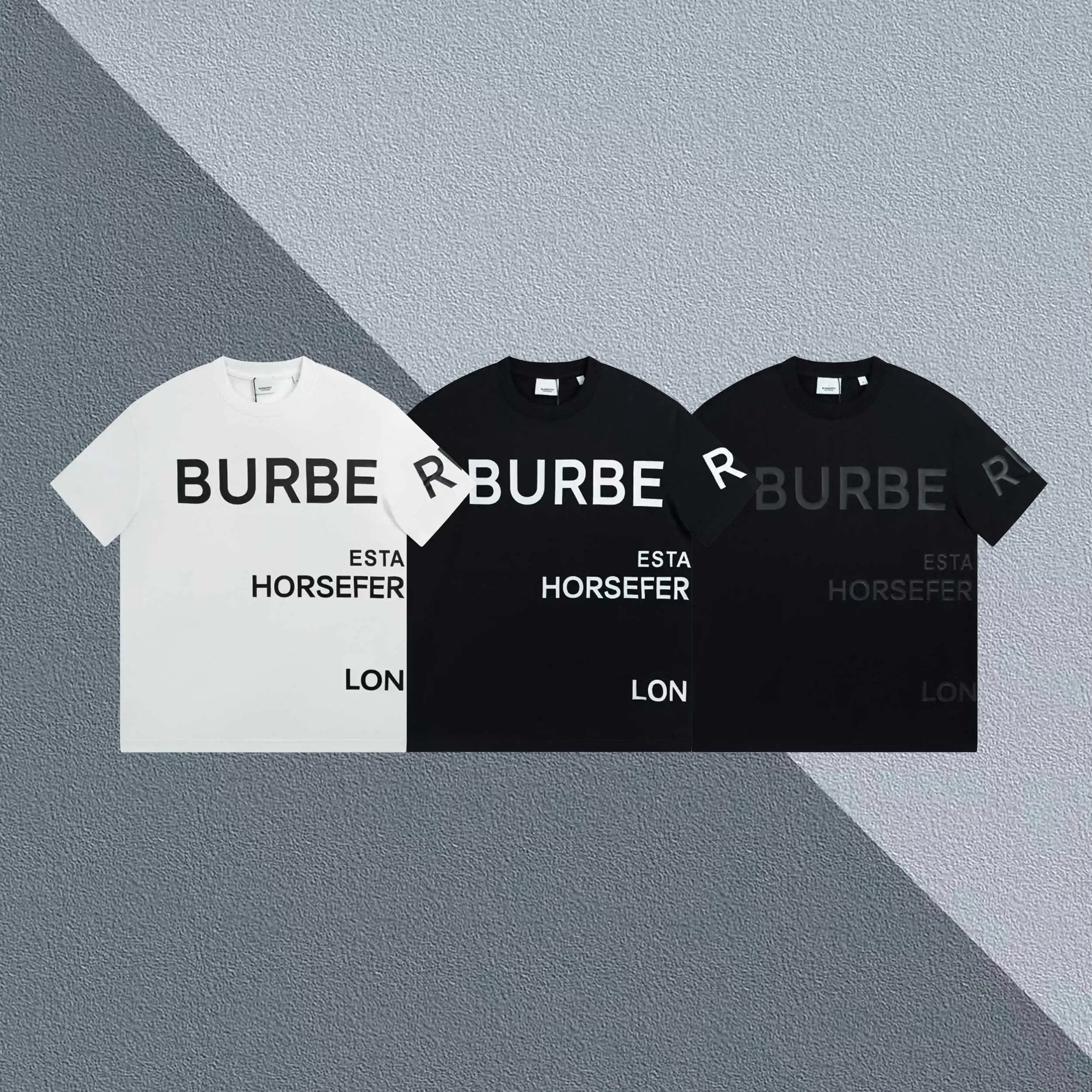 Burberry T-shirt Horseferry Puff print logo round Neck Short Sleeve25ss New Pure Cotton Unisex Style T T-shirt OS Loose Fit Base Shirt Short Sleeve T-Shirt Top