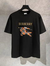 Burberry T-shirt Embroidery on the chest logo round Neck Short Sleeve25ss New pure cotton T Unisex T-Shirt OS Loose Fit Base Shirt Top Half Sleeve T-Shirt