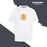Burberry T-shirt Gold Leaf Emblem Pattern Embroidery on the Chest logo round Neck Short Sleeve25ss New Pure Cotton Unisex Style T Casual T-Shirt Base Layer Shirt OS Loose Fit Half Sleeve Top Plus Size