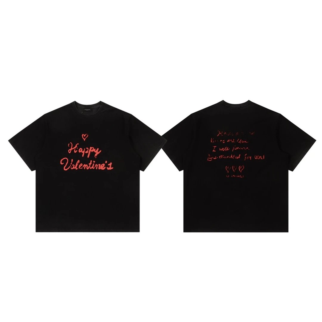 Balenciaga T-shirt Front and back reversible letter print logo round Neck Short Sleeve25ss New pure cotton T Unisex T-Shirt OS Drop Shoulder Loose Fit Base Shirt Top T-Shirt Short Sleeve