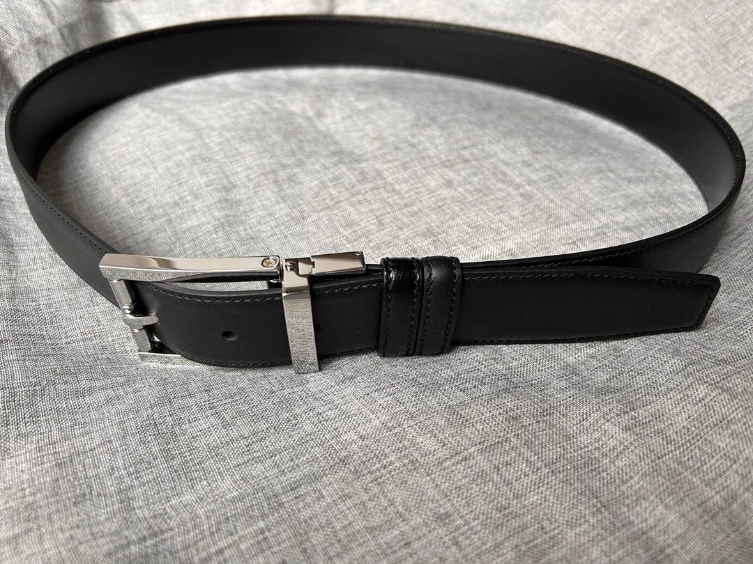 Bally Belt Top version Original Single Belt Counter New Men's Double-Sided Casual Business Belt Wide3.4cm Double-Sided Head Layer Cowhide Belt First Layer Cow Leather Belt Men and Women Business Casual Belt Belt Men's Leather Belt