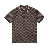 Gucci T-shirt Full Print Double G Letters logo Printing POLO Shirt Lapel Short Sleeve25ss New Unisex Summer Short Sleeve OS Loose T Business Half Sleeve Shirt Plus Size T-Shirt