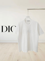 Dior T-shirt Collaboration Embroidered Crew Neck Short Sleeve25ss New Pure Cotton Unisex Style T Casual T-Shirt Base Layer Shirt OS Loose design