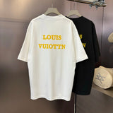 Louis Vuitton LV T-shirt Backside Letter Print logo round Neck Short Sleeve25ss New Pure Cotton Unisex Style T T-shirt OS Loose Fit Base Shirt Half Sleeve T-Shirt Top Half Sleeve