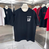 Louis Vuitton LV T-shirt 3D Silicone Back Cover logo round Neck Short Sleeve25ss New Pure Cotton Unisex Style T T-shirt OS Loose Fit Base Shirt Top Half Sleeve T-Shirt