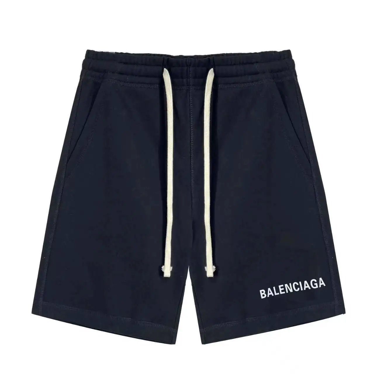 Balenciaga Shorts Front Body Letter Print logo Five-point Shorts25ss New Drawstring Casual Summer Pants5Two-in-One Casual Sweatpants for Men and Women, Pure Cotton Joggers