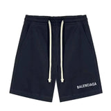 Balenciaga Shorts Front Body Letter Print logo Five-point Shorts25ss New Drawstring Casual Summer Pants5Two-in-One Casual Sweatpants for Men and Women, Pure Cotton Joggers