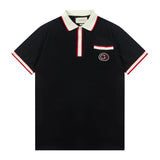 Gucci T-shirt Chest Letter Embroidery logoPOLO Shirt Lapel Short Sleeve25ss New Unisex Summer Short Sleeve OS Loose T Business Half Sleeve Shirt Plus Size T-Shirt