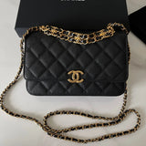 Chanel Women's Bag Top version 【Original Factory**Version】Small22kwoc Mobile Phone Bag Clutch Handle Double Chain Bag Handbag Messenger Bag Summer Small Bag Women's Bag Handbag22k Double chain woc Fortune Bag Original Caviar Women's Cow Leather Bag AS3019