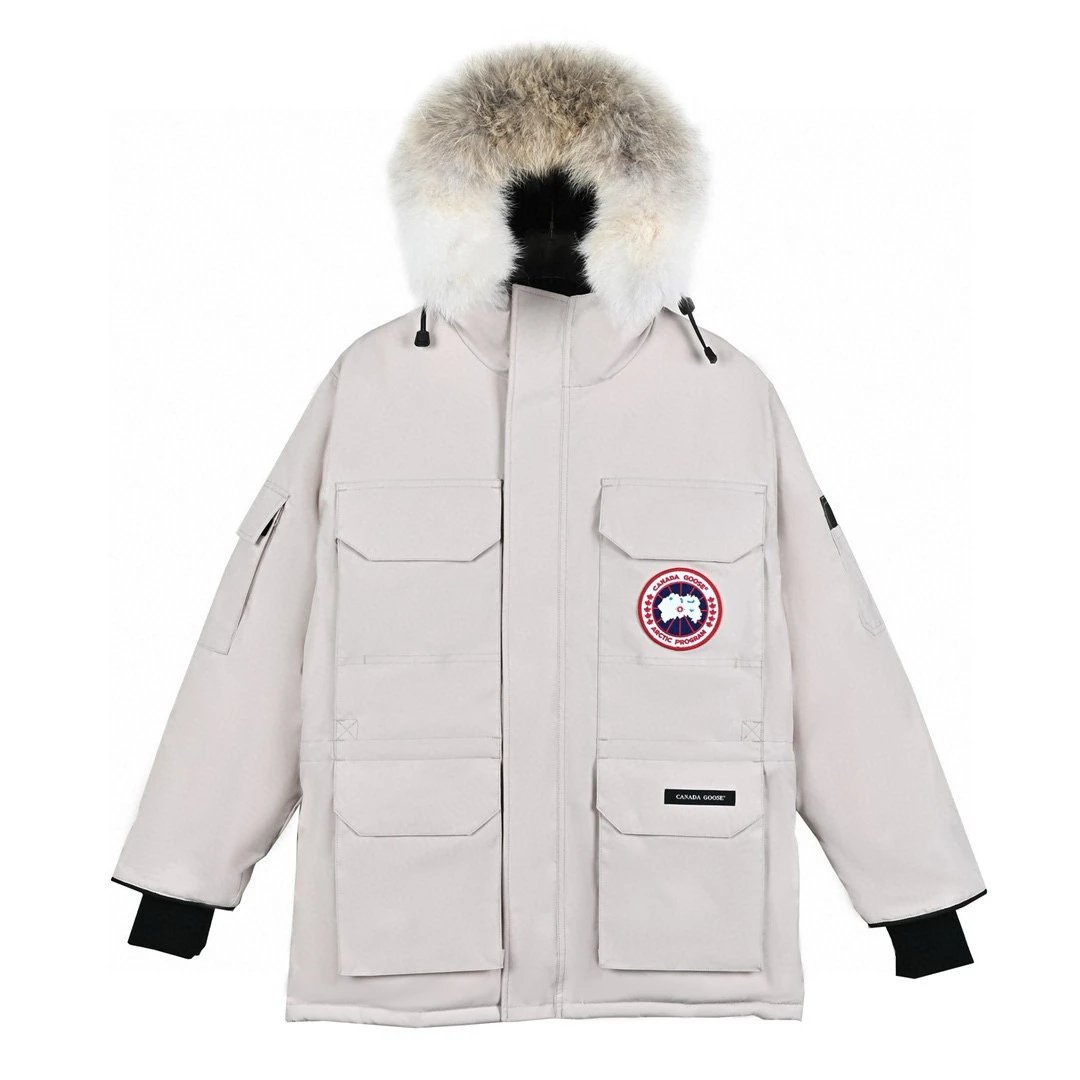 Canada Goose Down Jacket Top Version08Parka Couple Workwear down Jacket Men's and Women's Mid-Length2024Winter Ski Suit