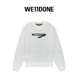 We11done Sweater Top Version Neutral Men and Women Same Style23Autumn and Winter New Products logo Knitted Healing Wool Sweater