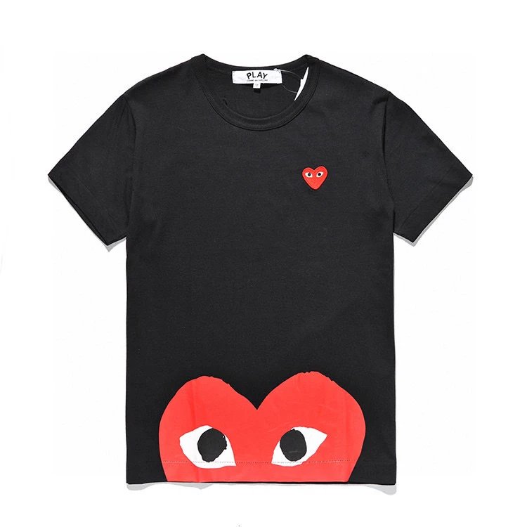 Rei Kawakubo T-shirt Top Version Japanese Classic Embroidery Love T T-shirt Men and Women Couple Casual round Neck Short Sleeves Fashion Brand