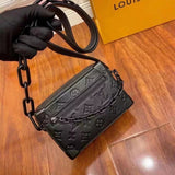 Louis Vuitton LV Men's Bag Top version M44735Black Flower Men's and Women's Bags MiniSoftTrunk Handbag Box Bag Shoulder Messenger Bag Men's and Women's Handbags LM44480Presbyopic Box Bag New Color Blue M82558