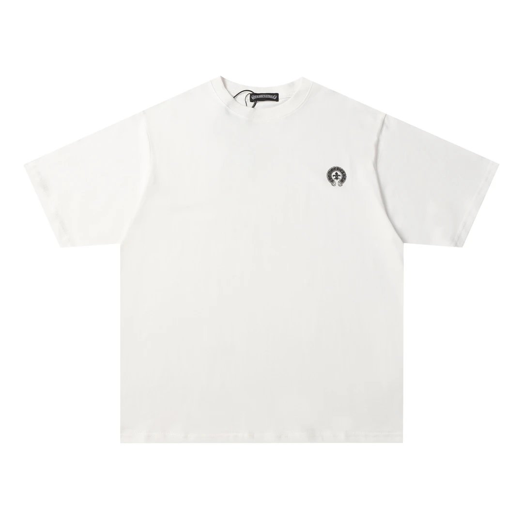 Chrome Hearts T-shirt Front Chest Small Logo Rhinestone Horse Hoof LOGO round Neck Short Sleeve25ss New pure cotton T Unisex T-Shirt OS Loose Fit Base Shirt Top T-Shirt Short Sleeve