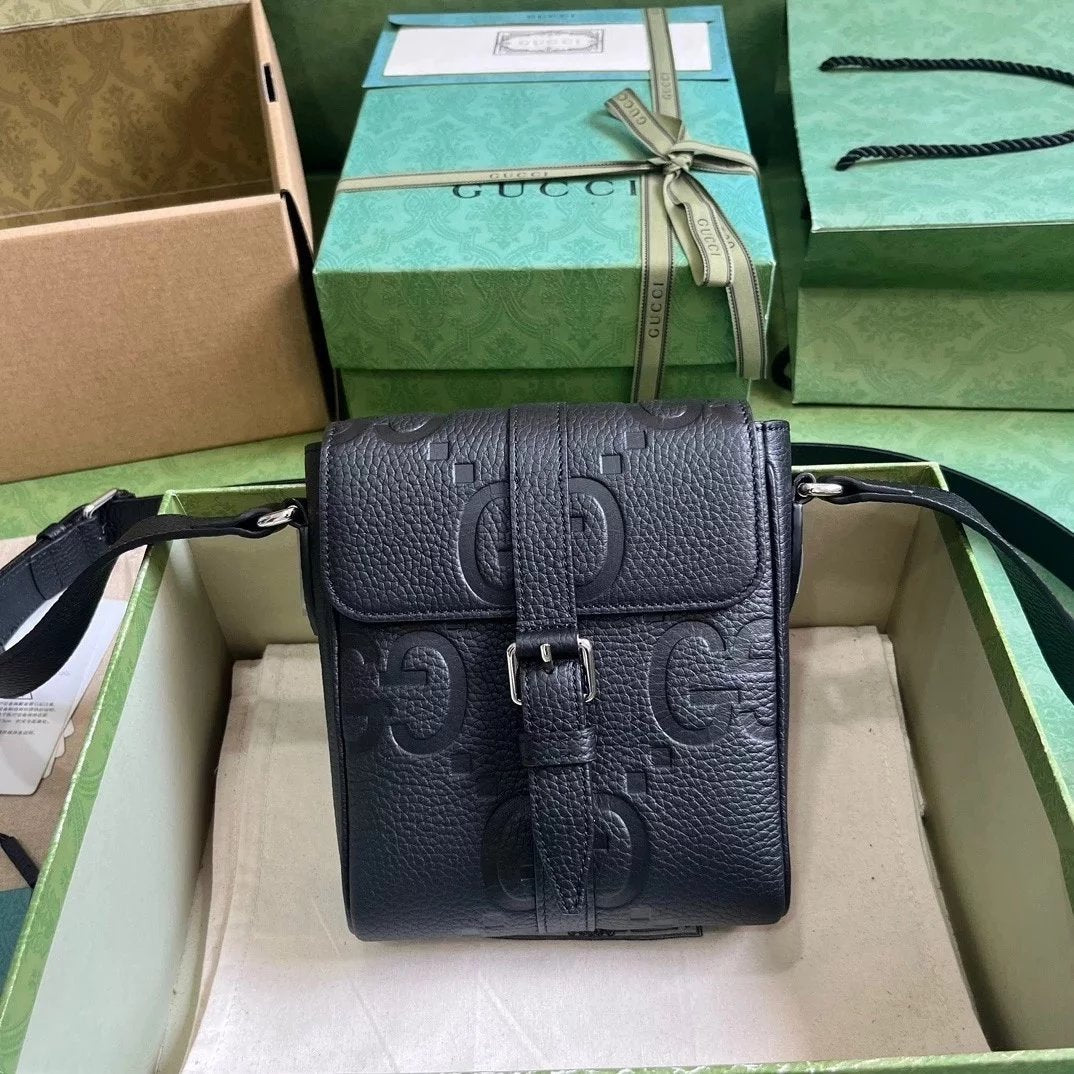 Gucci Women's Bag Top version 【Configure Counter Packaging】New men's bag2024Early Spring Series Super Double G Cowhide Small Size Messenger Bag Men's Camera Bag Small Backpack Small Messenger Bag Shoulder Bag Men's and Women's Bags760235