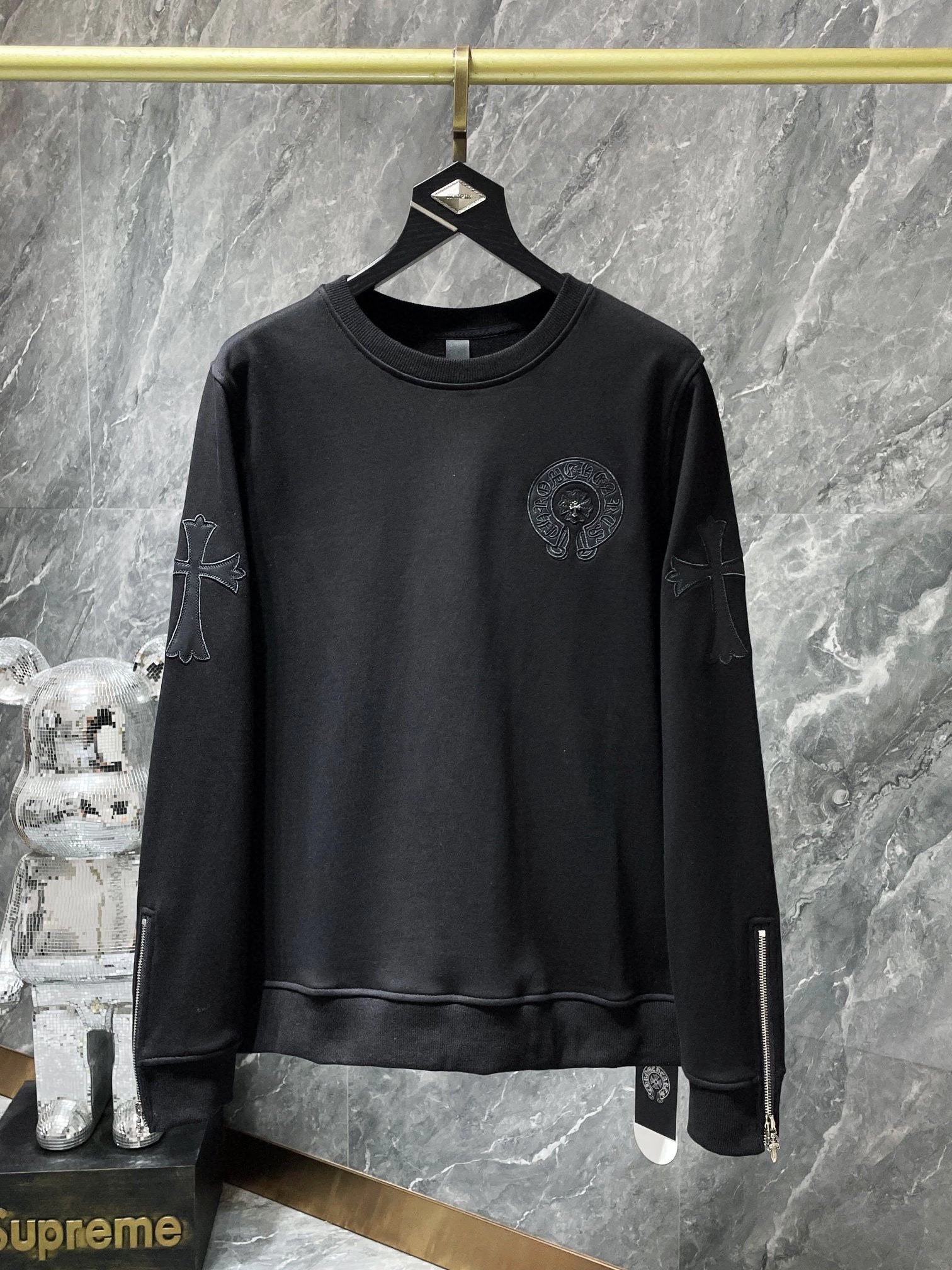 Chrome Hearts Hoodie Top Version Fashion Brand Popular Embroidered Sweater Women Loose Men ins Trendy Long Sleeve Pure Cotton Couple