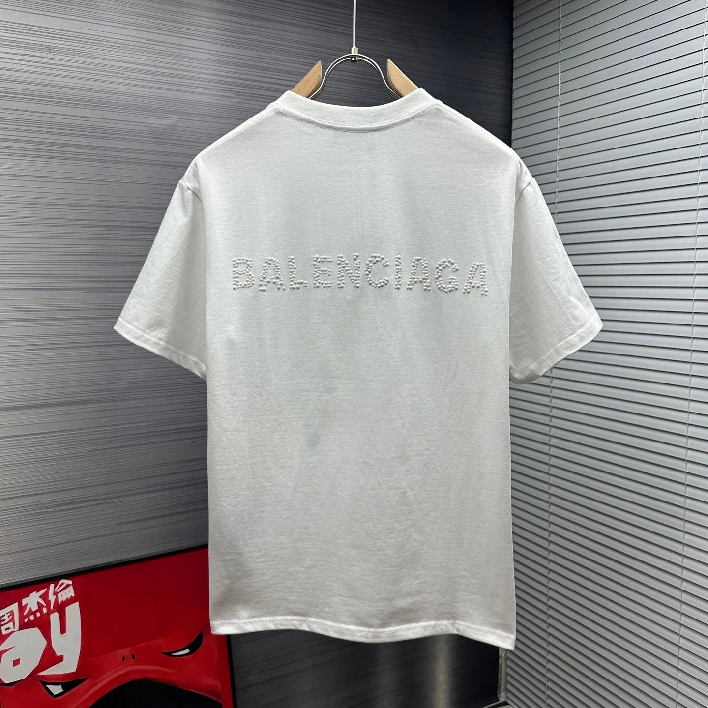 Balenciaga T-shirt Front and back embossed lettering logo round Neck Short Sleeve25ss New Pure Cotton Unisex Style T T-shirt OS Loose Fit Base Shirt Top Half Sleeve T-Shirt
