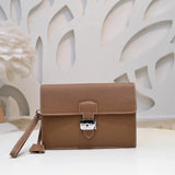 Hermes men's bag Top version The Most New Men's Clutch Clutch Clutch Bag Is Made of Calfskin Noble Hardware Zipper Head Leather Soft Feel Awesome Workmanship Fine High-End Elegant Classy Casual Practical Version Very Comfortable High Quality with Box