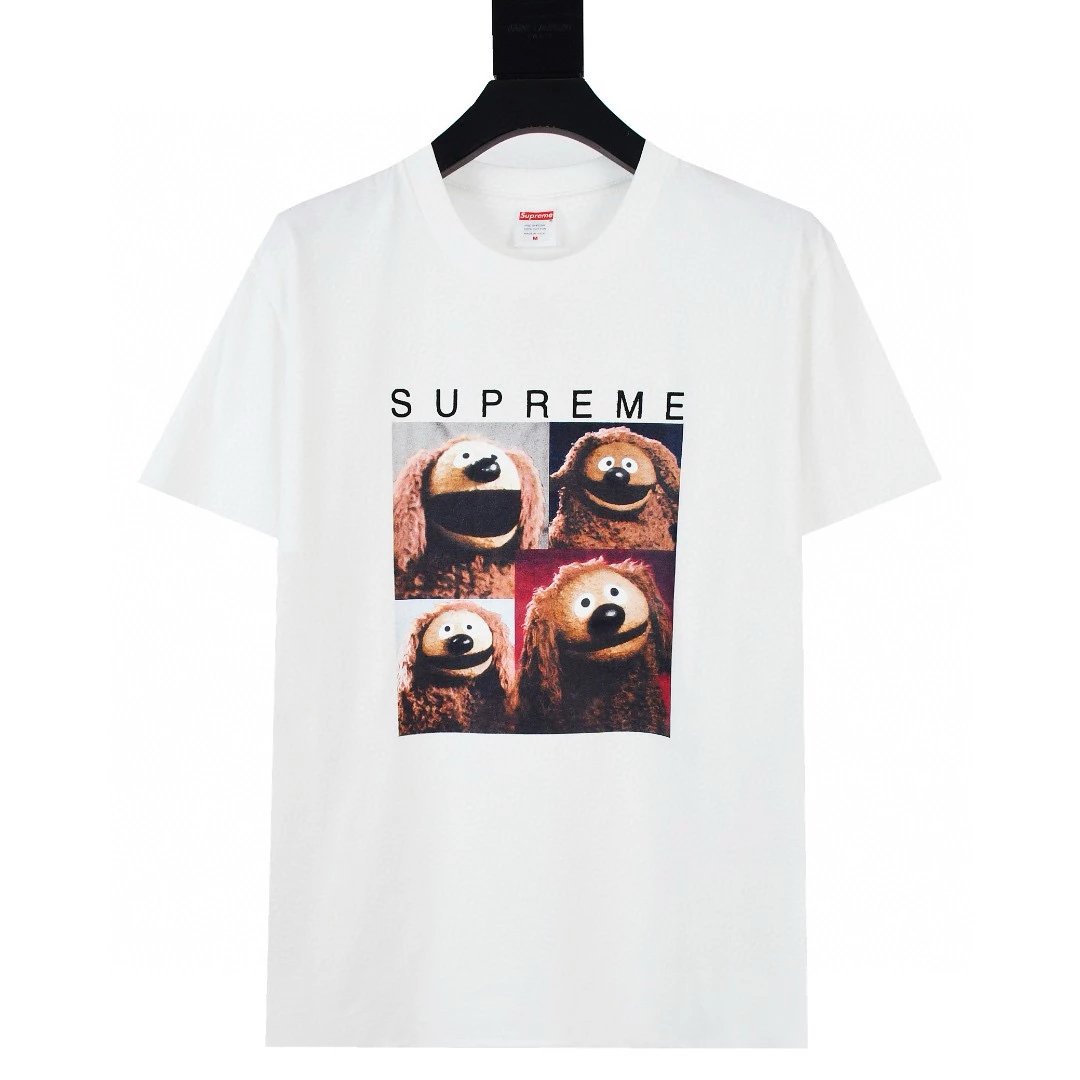 Supreme T-shirt Top Version Counter Same Style Pure Cotton Summer Men's and Women's Same Fashion Loose All-Matching2024New Short Sleeve T T-shirt