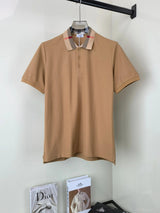 Burberry T-shirt Previous version logo Embroidery POLO Shirt Lapel Short Sleeve25ss New Unisex Summer Short Sleeve OS Loose T Business Half Sleeve Shirt Plus Size T-Shirt